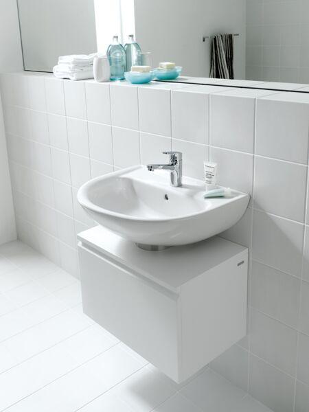 Running PRO B Wash basin, 1 tap hole, with overflow, 650x500